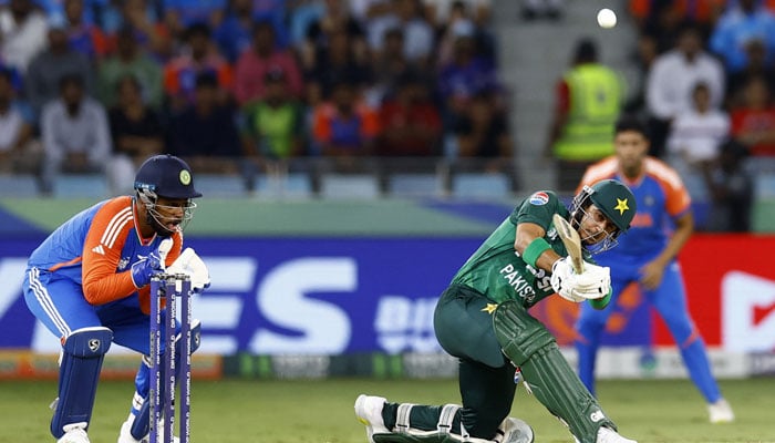 Pakistans Saim Ayub in action during Asia Cup clash against India at Dubai International Cricket Stadium in UAE on September 21, 2025. — Reuters