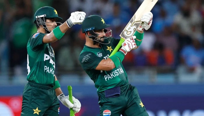 Pakistans opening batter Sahibzada Farhan (right), along with partner Saim Ayub, pictured during the ACC Men’s T20 Asia Cup 2025 match against India at the Dubai International Cricket Stadium in Dubai on September 21, 2025. – ACC