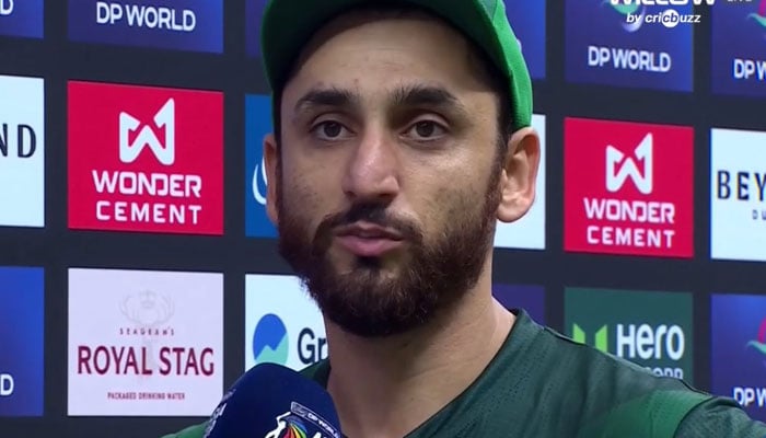 Pakistan captain Salman Ali Agha speaking during a post-match talk on September 25, 2025. — X@TsMeSalman