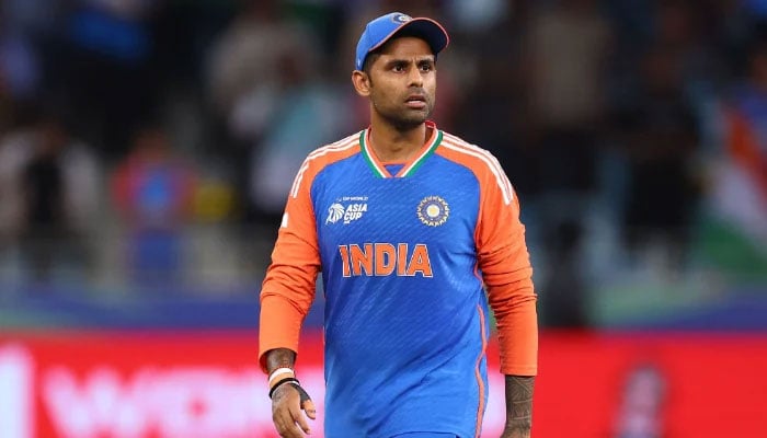1346559_4797401_suryakumar-yadav-2_updates Suryakumar Yadav of India looks on during the Asia Cup match between India and Bangladesh at Dubai International Stadium on September 24, 2025 in Dubai, United Arab Emirates. — ACC