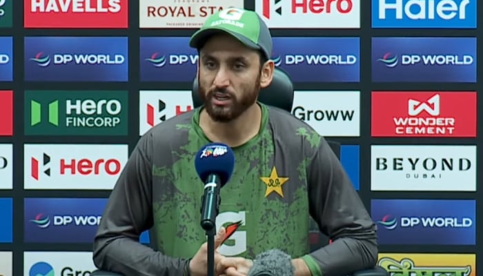 Pakistan captain Salman Ali speaks at a pre-match conference in Dubai on September, 27, 2025. — Screengrab via YouTube/ACC