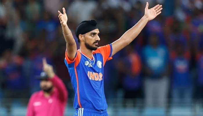 India’s Arshdeep Singh celebrates after taking a wicket against Sri Lanka in Asia Cup 2025 match at Dubai International Cricket Stadium, Dubai on September 26, 2025. — ACC