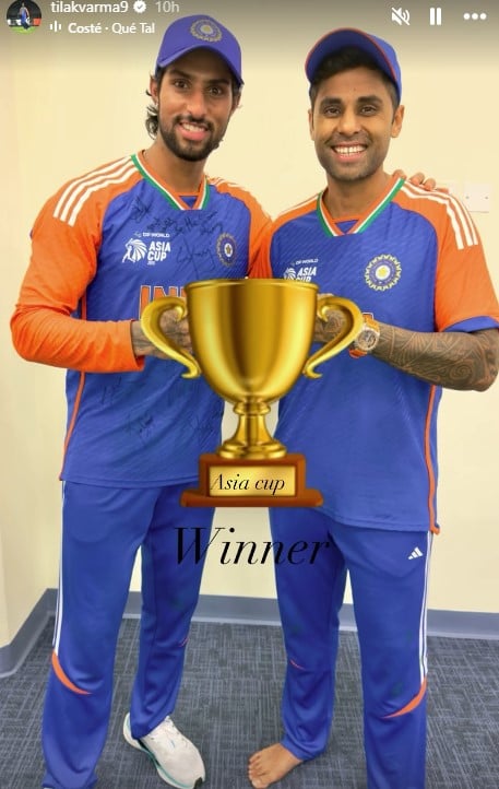 1347209_7712169_tilak_updates Indian cricketers mocked for flaunting fake Asia Cup trophy after snubbing real award