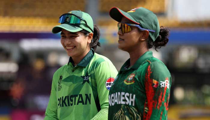 1347998_9462466_untitled-12_updates Pakistan captain Fatima Sana pictured at toss against ICC Womens World Cup match against Bangladesh on October 2, 2025. — X@TheRealPCB