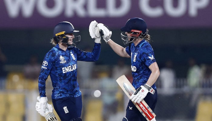 1349308_8310095_3_updates Englands Charlie Dean and Heather Knight celebrate winning the game at Assam Cricket Association Stadium, Guwahati, India on October 7, 2025. — Reuters