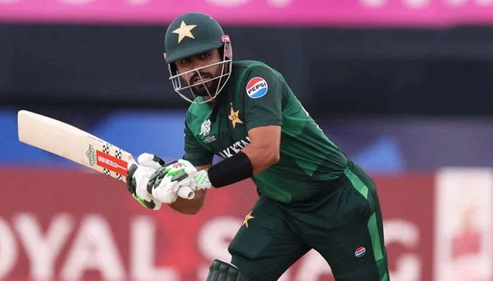 1352978_1406893_untitled-1_updates Pakistans then captain Babar Azam plays a shot during the ICC Mens T20 Cricket World Cup match against Canada on June 11, 2024. — AFP