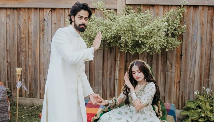 Pakistani singer Aima Baig and her husband Zain Ahmad. — Instagram/@aima_baig_official