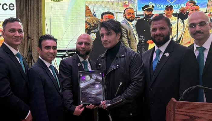 629634_5604979_updates Pakistani singer Ali Zafar receives Cultural Icon Award by New York Police Department and Pakistani American Law Enforcement Society in New York City, US, October 19, 2025. — X@AliZafarsays