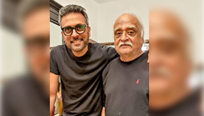 630441_5867107_updates Singer-songwriter Bilal Maqsood and his father, legendary writer and humorist Anwar Maqsood. — Instagram@bilalxmaqsood
