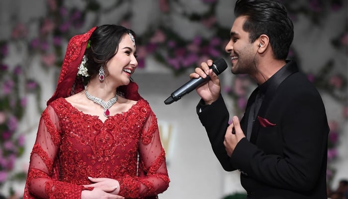 Throwback to the viral fashion show performance by Hania Aamir and Asim Azhar. — Instagram
