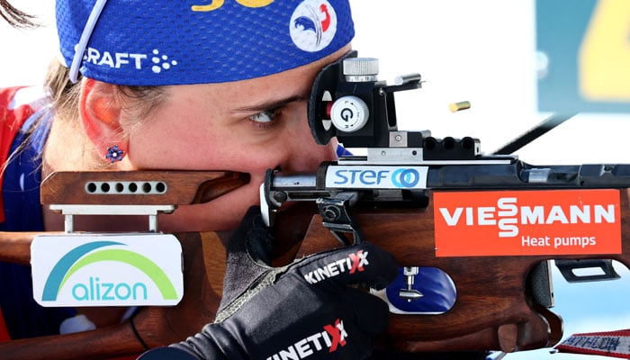 1356259_9411423_10_updates Frances Julia Simon training before the Women 12.5 km Mass Start Competition on February 23, 2025. — Reuters
