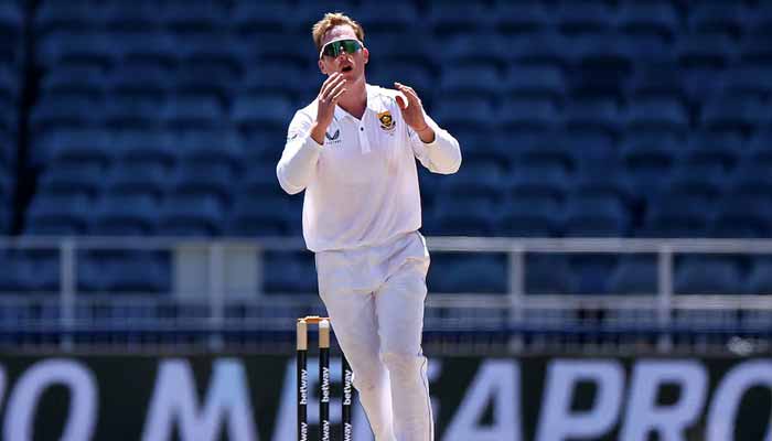 1358242_8915773_south-africa_updates South Africa´s Simon Harmer reacts during the third day of the first Test cricket match between India and South Africa at the Eden Gardens in Kolkata on November 16, 2025. — Reuters
