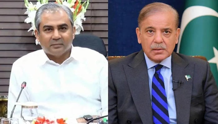 1358376_3535922_shehbaz-naqvi_updates Pakistan Cricket Board (PCB) Mohsin Naqvi (L) and Prime Minister Shehbaz Sharif. — PCB/Reuters